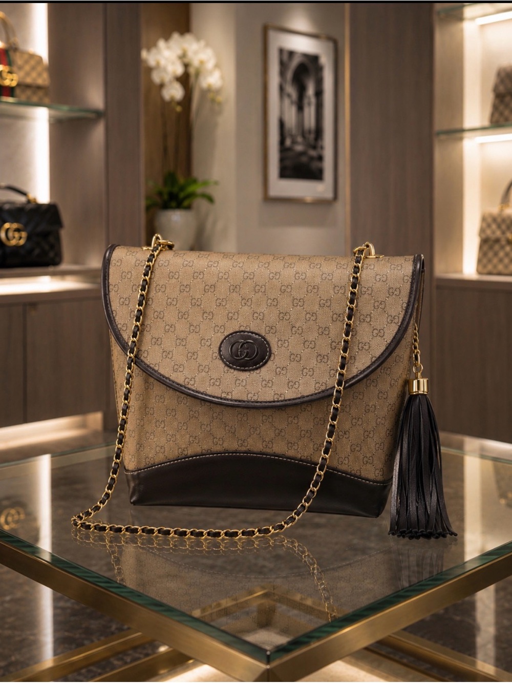 “Some bags Are Collected This One Was Invited”Authentic Gucci Brown Leather GG